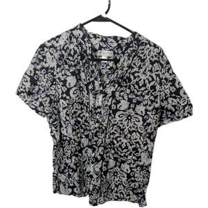 Christopher & Banks Shirt Women's Size Petite XL * FLORAL Cottagecore Blouse Top